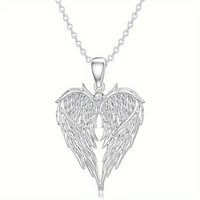 Crystal Angel Wings Heart Pendant Necklaces For Women Jewelry Christmas Gifts