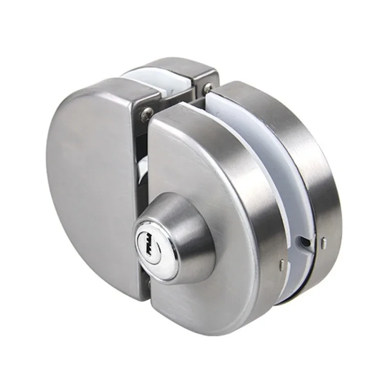 Glass Door Lock Stainless Steel Double Bolts Swing Push Sliding Control No Drill Anti-Theft Security Lock with Keys