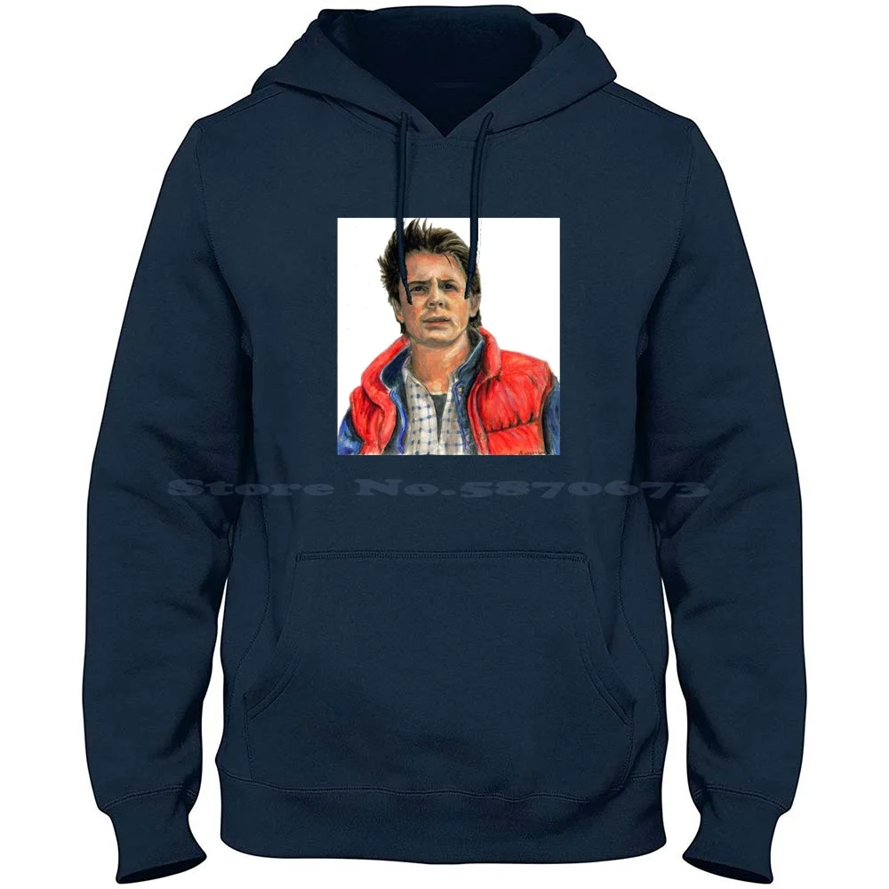 Michael J Fox-Back To The Future 100% Pure Cotton Hoodie Tshirt Michael J Fox Back To The Future Film 80S