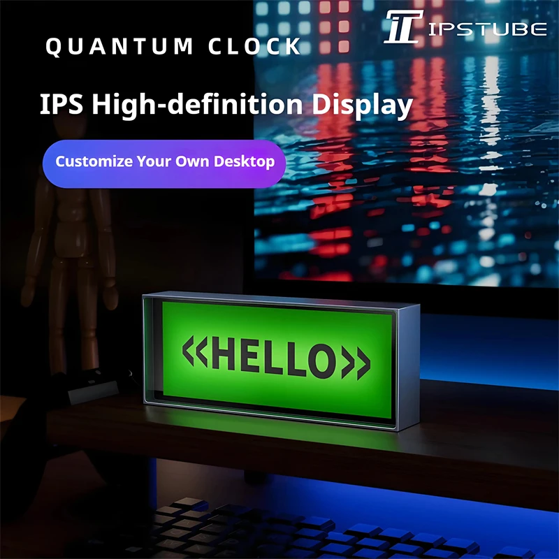 RGB الكم ساعة ضوء الليل الذكية IPS APP التحكم شاشة عرض ملونة لتقوم بها بنفسك الألعاب سطح المكتب مصباح للتحكم في تطبيق الديكور المنزلي #1