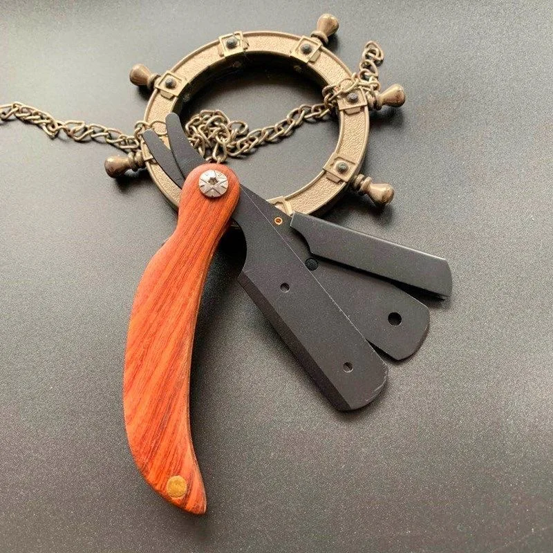 ใบมีดขนาดเล็กโกนหนวดมีดโกนมินิมีดโกนผู้ชายไม้จับตัดผมตัดผมมีดโกนแบบพกพาเปลี่ยนใบมีดประเภทมีดโกนหนวด