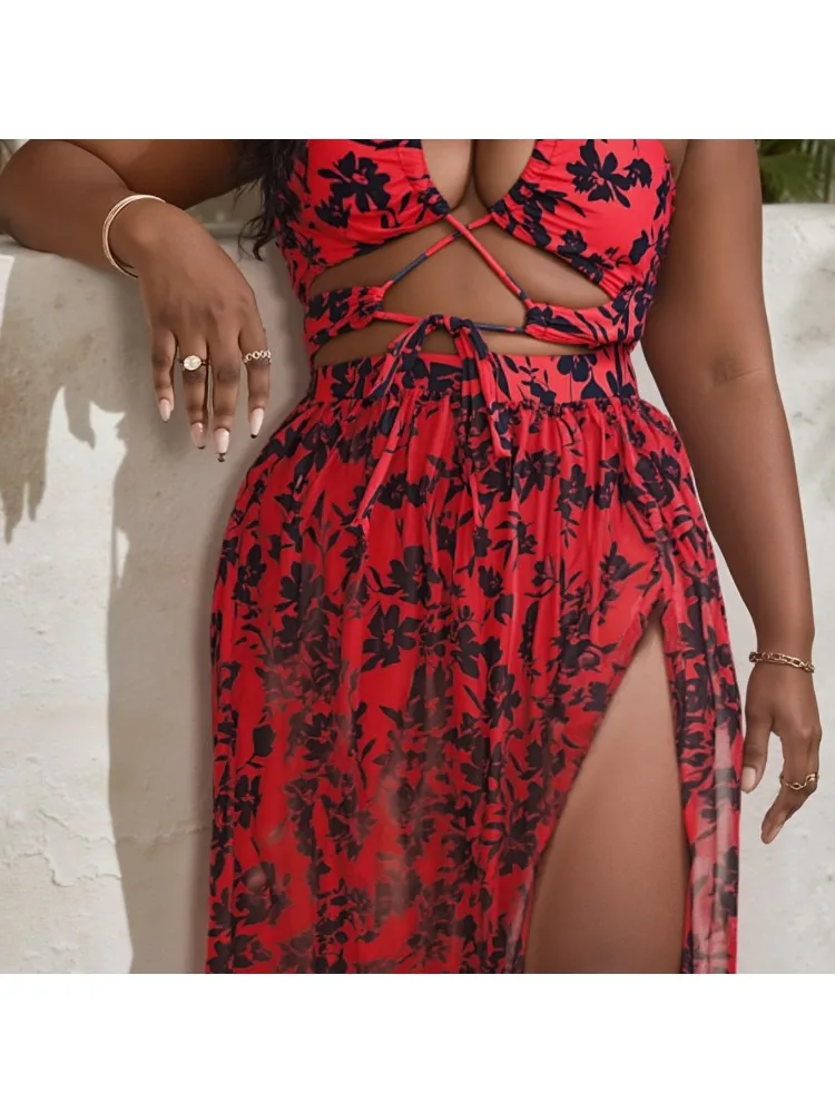 النساء التخسيس 3 قطعة مجموعة البكيني عالية الخصر رفع البرازيلي الأشرطة قابل للتعديل ردائه ملابس السباحة Vela 2025