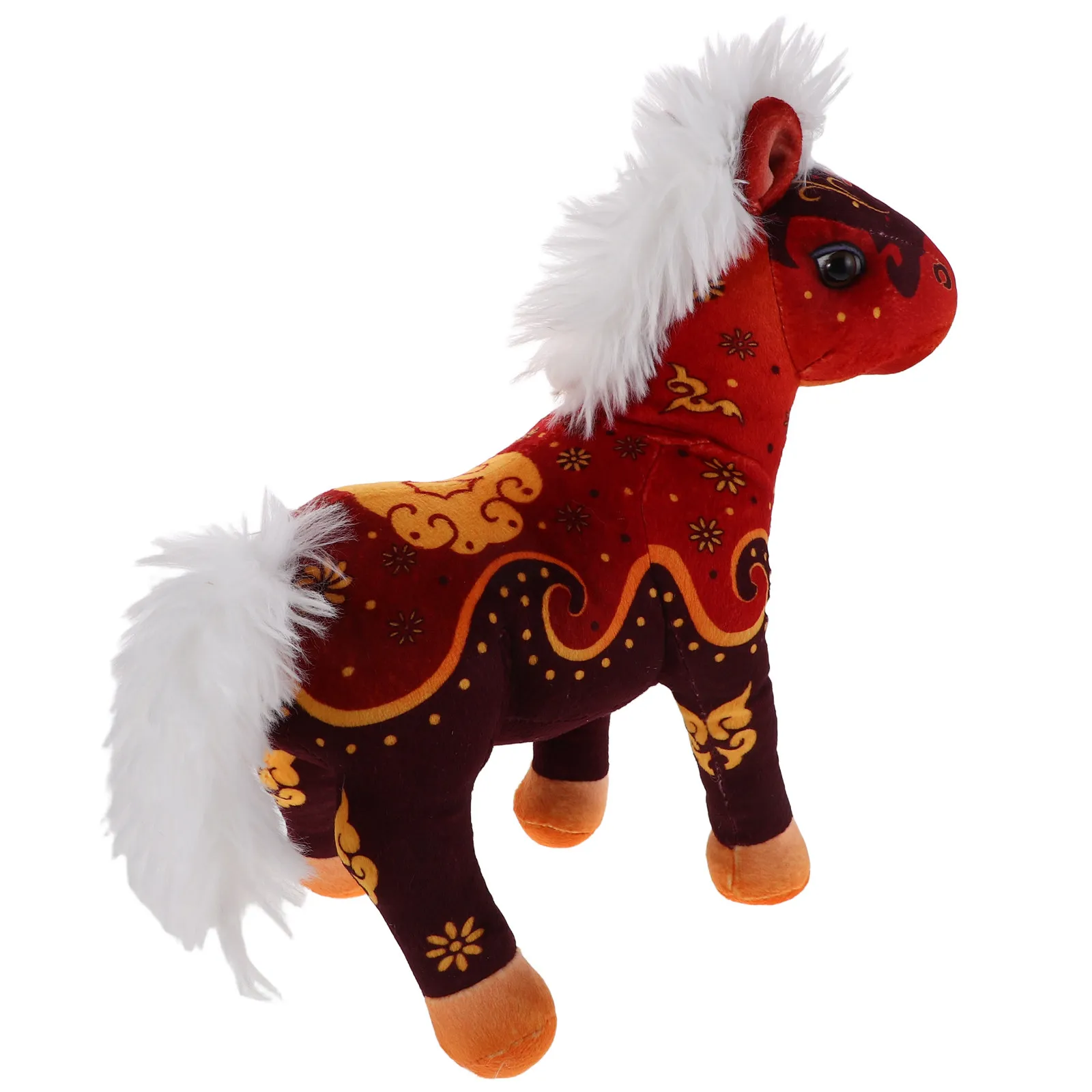 

Мягкая игрушка-лошадь в китайском стиле, талисман Нового года 2026, мягкая подушка-лошадь по знаку зодиака, декоративный сувенир, подарок к Празднику Весны