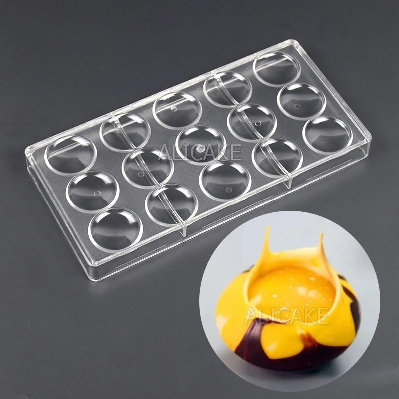 Polycarbonate Chocolate Mold Professional Sakura Volcano Shape for Chocolate Confectionery Candy Bonbons Baking Pastry Tools