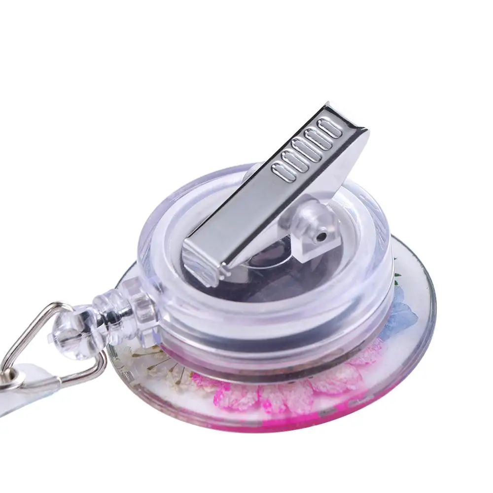 Retractable Badge Reel Clip Key Holder Transparent Resin ID Badge Clip ID Lanyard Reels Keyring Card Badge Holder Badge Reel