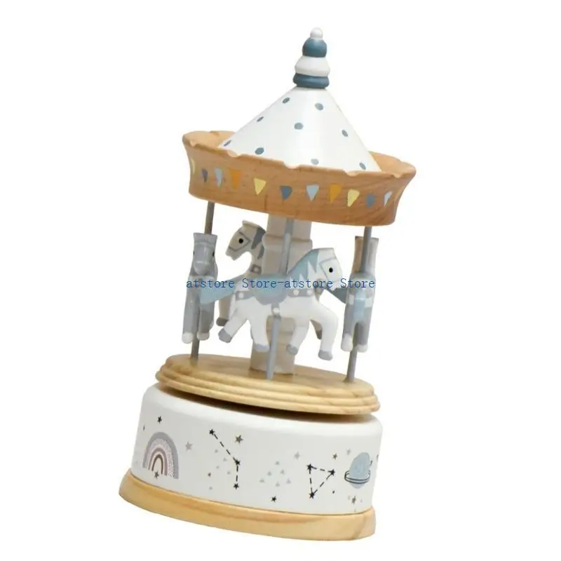 

H37D Charm Christmas Carousels Music Box Around Festival Tree for Friend Kids