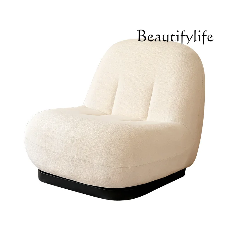 Nordic lamb wool household single sofa cream wind leisure chair