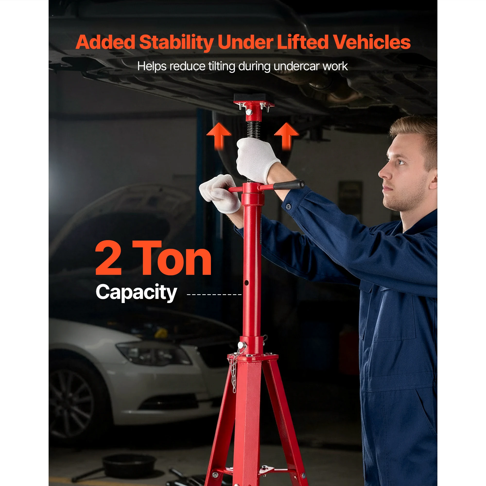 VEVOR Under Hoist Tripod Stand 2 Ton (4409 lbs) Capacity Lifting from 47.24
