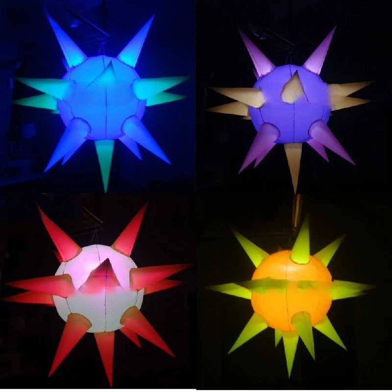 Inflatable Giant LED Lighting Inflatable Star Balloon  Spiky Star Ball Decoration for Party Stage Holiday Show Decoration