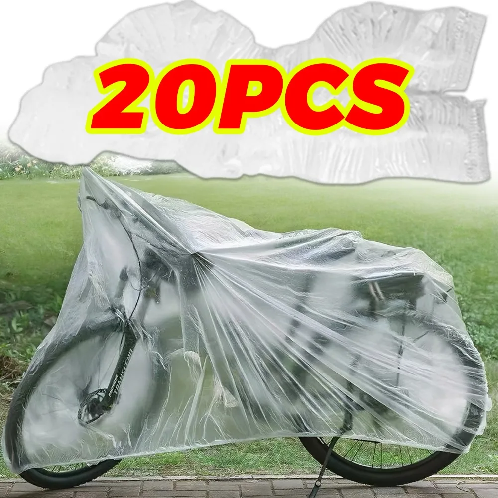 

Clear Plastic Bicycle Cover Portable Outdoor All Season Full Protection Waterproof Dust UV Snow Shield for Mountain Bike E-bike