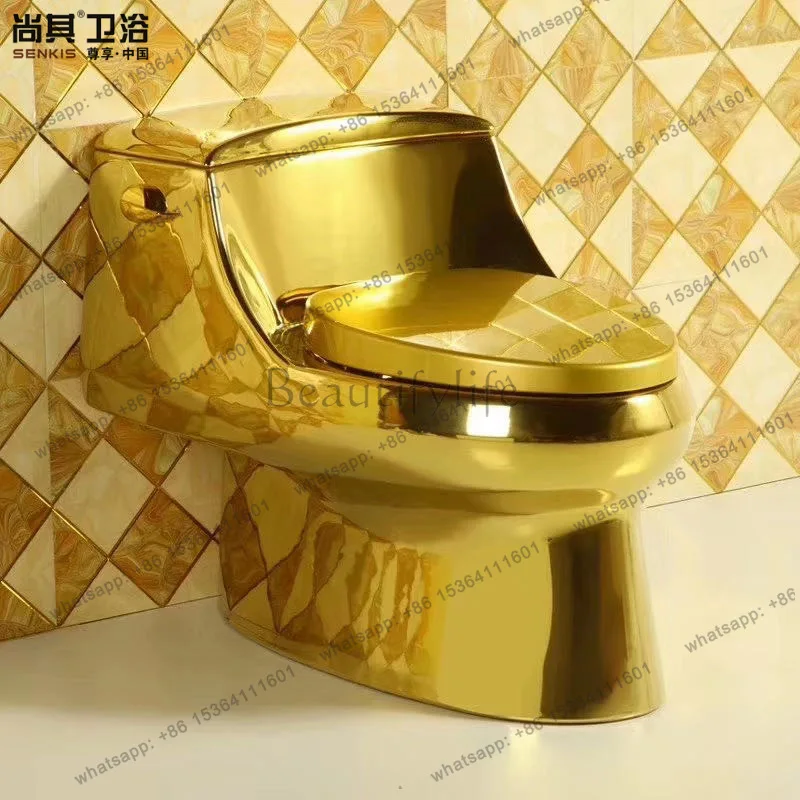 

Electroplated color gold toilet, personalized hotel water-saving color toilet