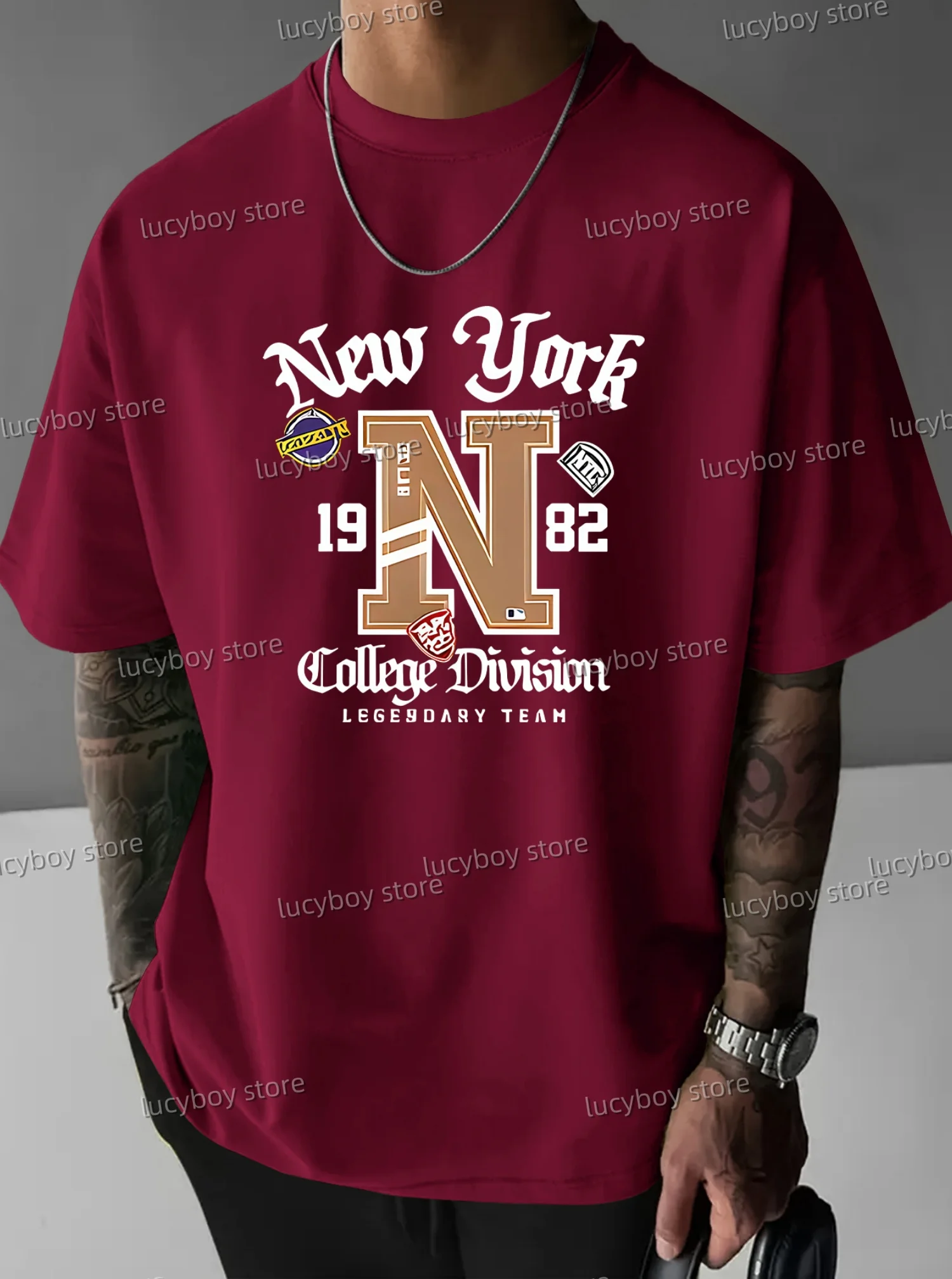

2025Summer's latest polyester fiber unisex New York printed men's round neck short sleeved casual sports jersey T-shirt