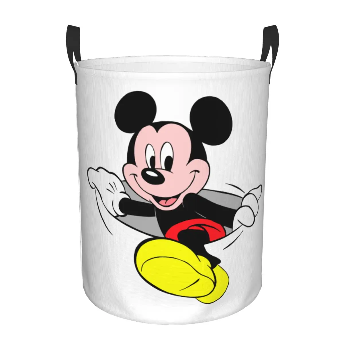 Custom Mickey Mouse Cartoon Laundry Hamper Large Storage Basket Kids Nursery Toy Organizer