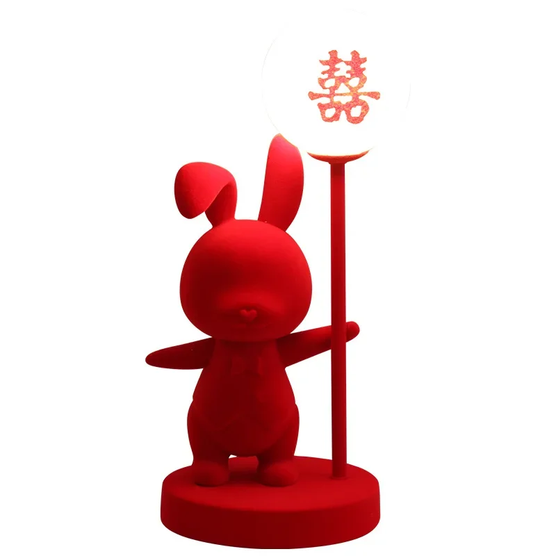 

Wedding table lamp, wedding room bedside , rabbit ornament gift dowry, a pair of wedding gifts lamp