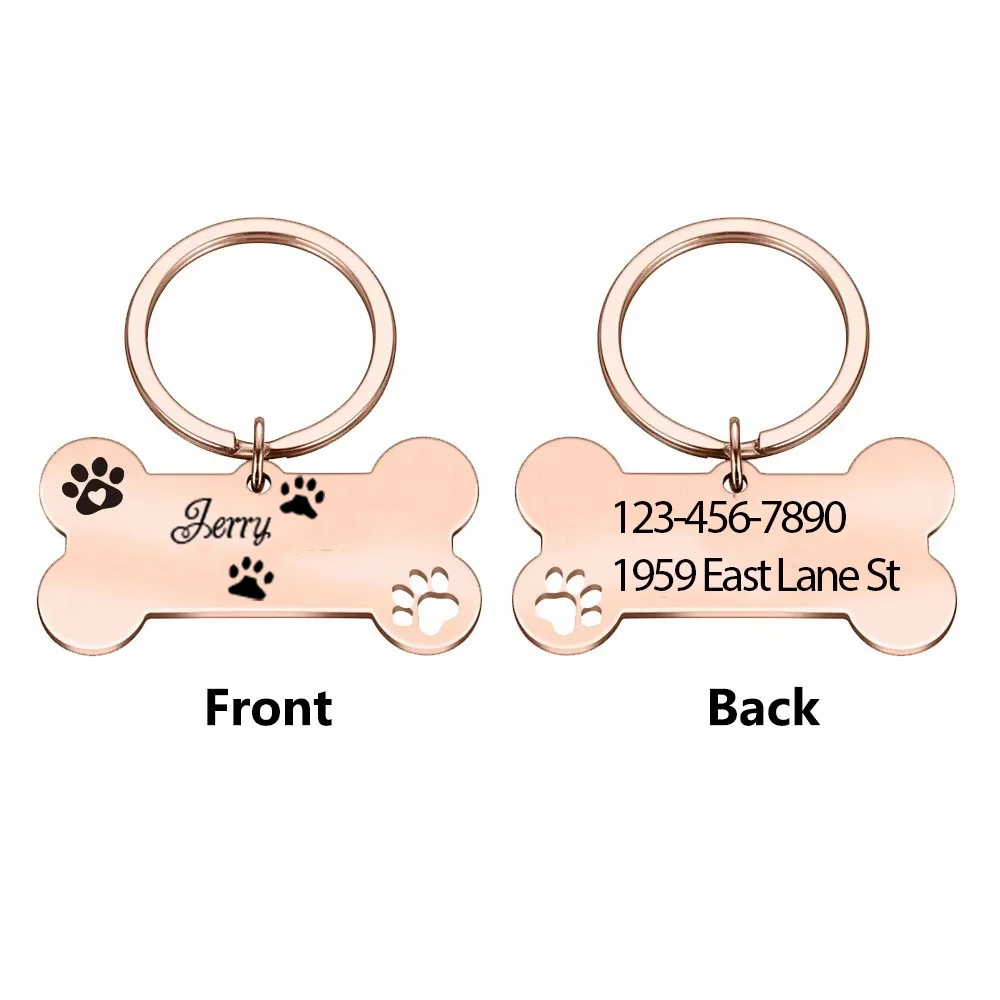 

1 pc new Separate footprints Laser Engraving Dog Tag Personalized Dog Tags Pet ID Name Collar Tag For Dog