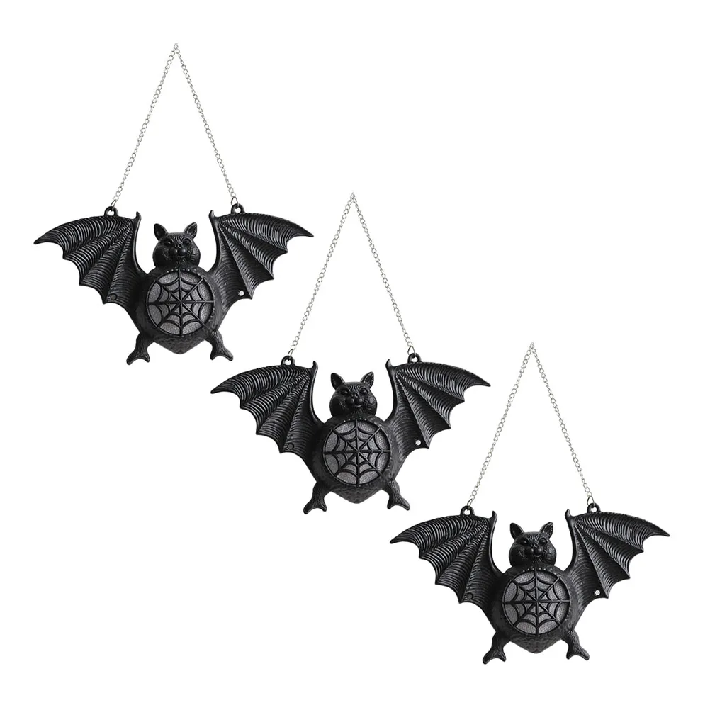 

3 Pcs Plastic Bat Decorative Festival Adorn Light Hanging Lamps Halloween Party Supplies Festival Adorn Night Modeling