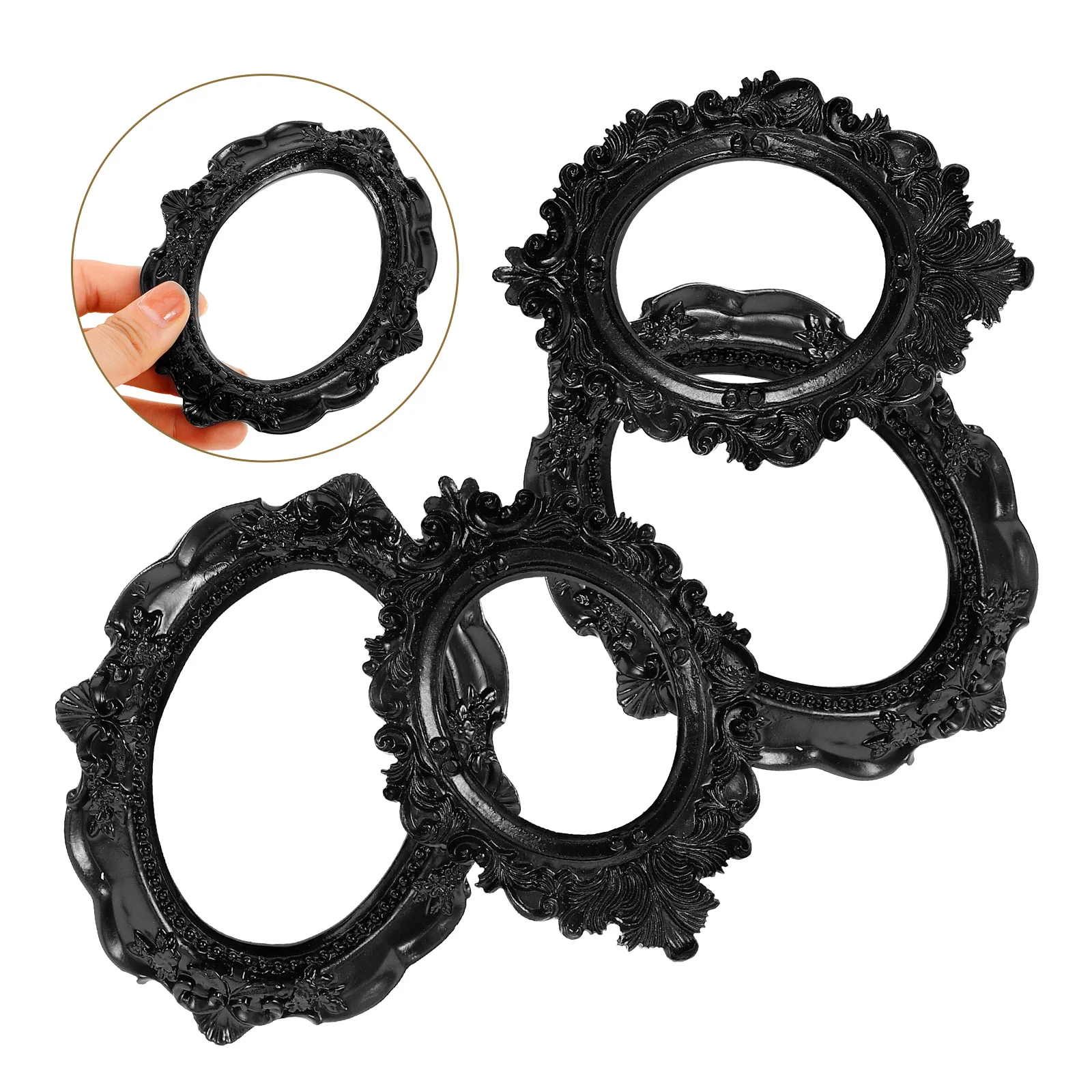 

4pcs Vintage Style Photo Resin Picture Decorative Desktop Frame Wall Hanging European Retro Frame For Bedroom Office