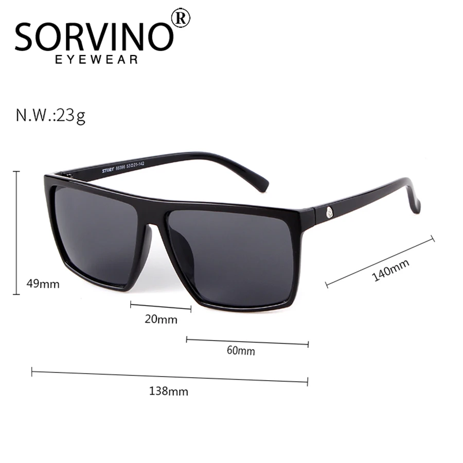 SORVINO Retro Skinny Square Sunglasses Women Men Luxury Brand Designer Flat Top Mens BIg Black Mirror Sun Glasses Shades SP140