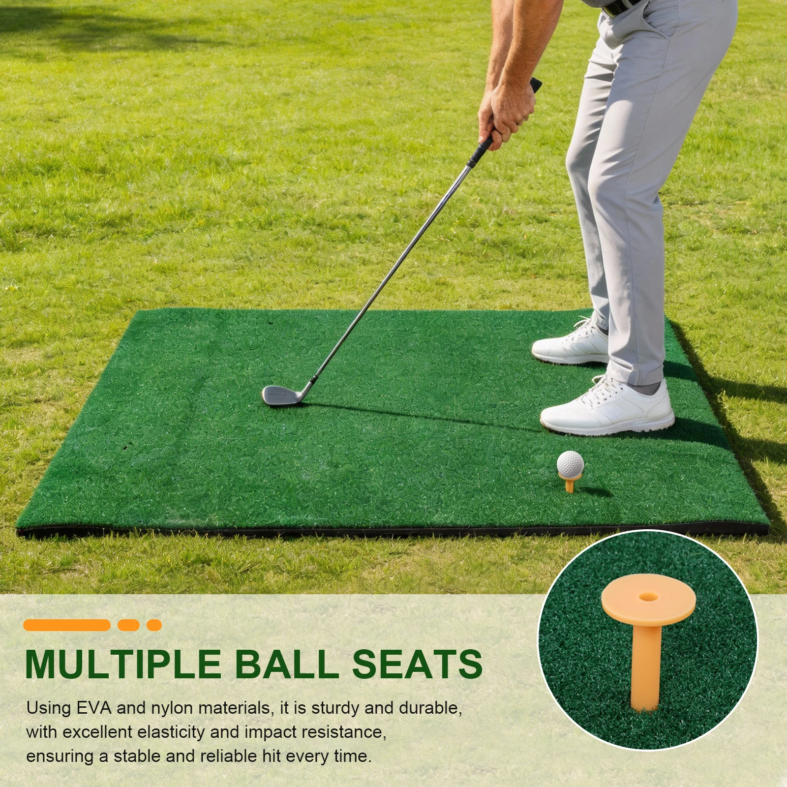 

Искусственный газонный коврик для гольфа 5x5 футов, сверхпрочный, для тренировок в помещении и на улице