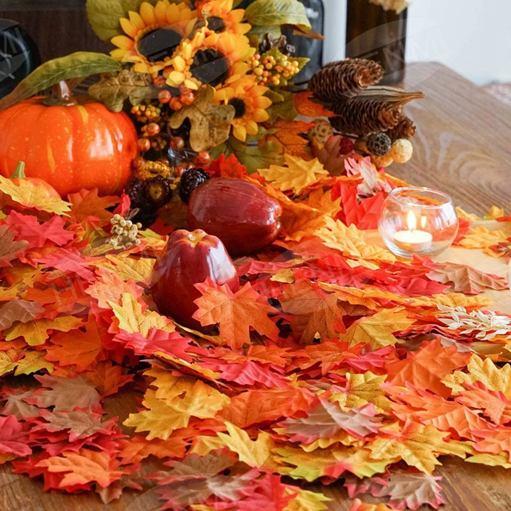 

150pcArtificial Plants Flowers Silk Maple Leaf Halloween Festival Party Decoration Home Room Table Yard Wedding Wreath Scrapbook
