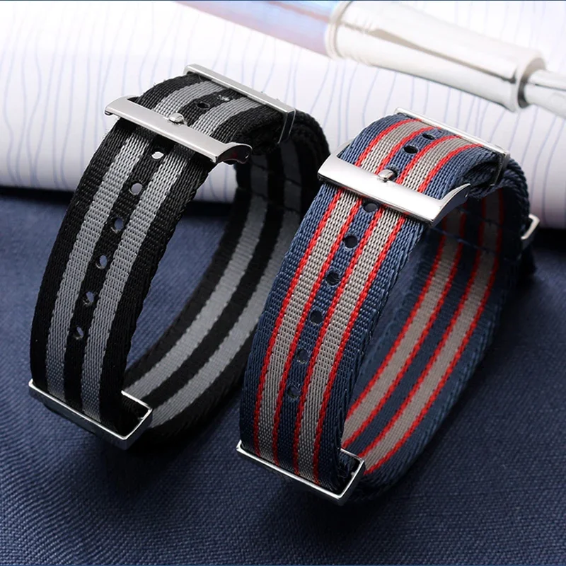 20mm high quality nylon strap is suitable for Omega hippocam 300 007 nylon canvas strap for men, waterproof and sweat proof