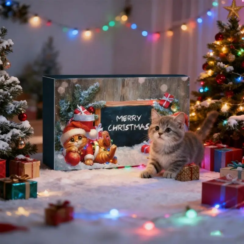 

Адвент-календарь для кошек, игрушка на 24 мяукающих Рождества, игрушка для кошек на 24 дня, календарь обратного отсчета, игрушка