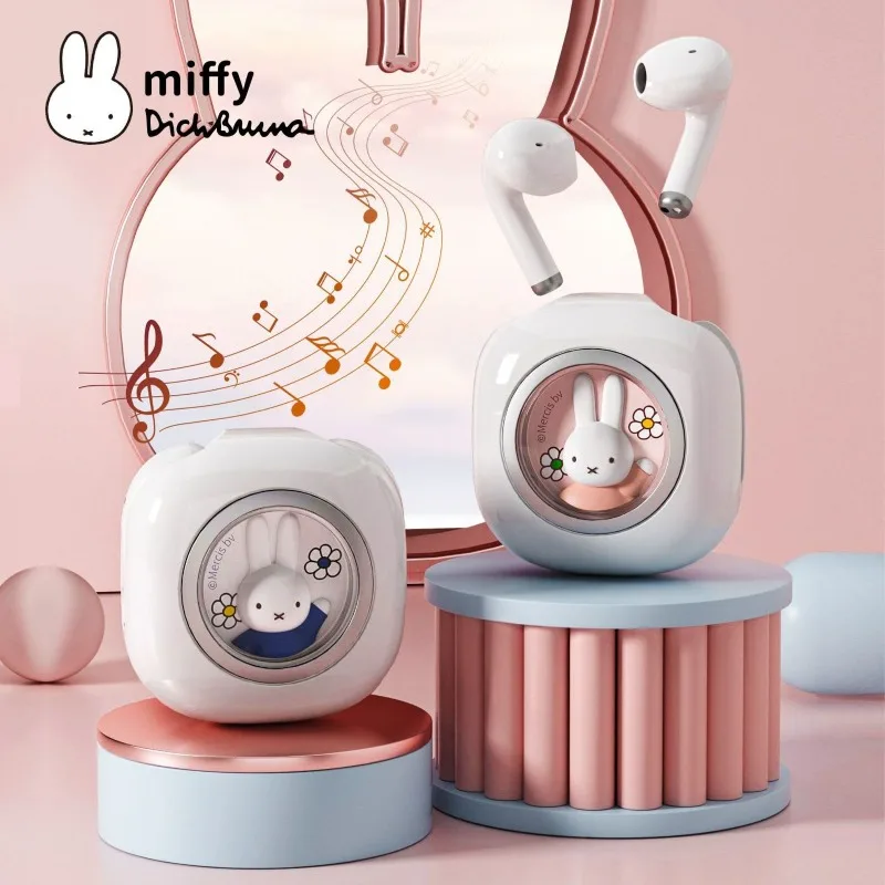

Новые Bluetooth-наушники Kawaii Miffy с беспроводной зарядкой для спортивных игр, портативные наушники для студентов, спортзала