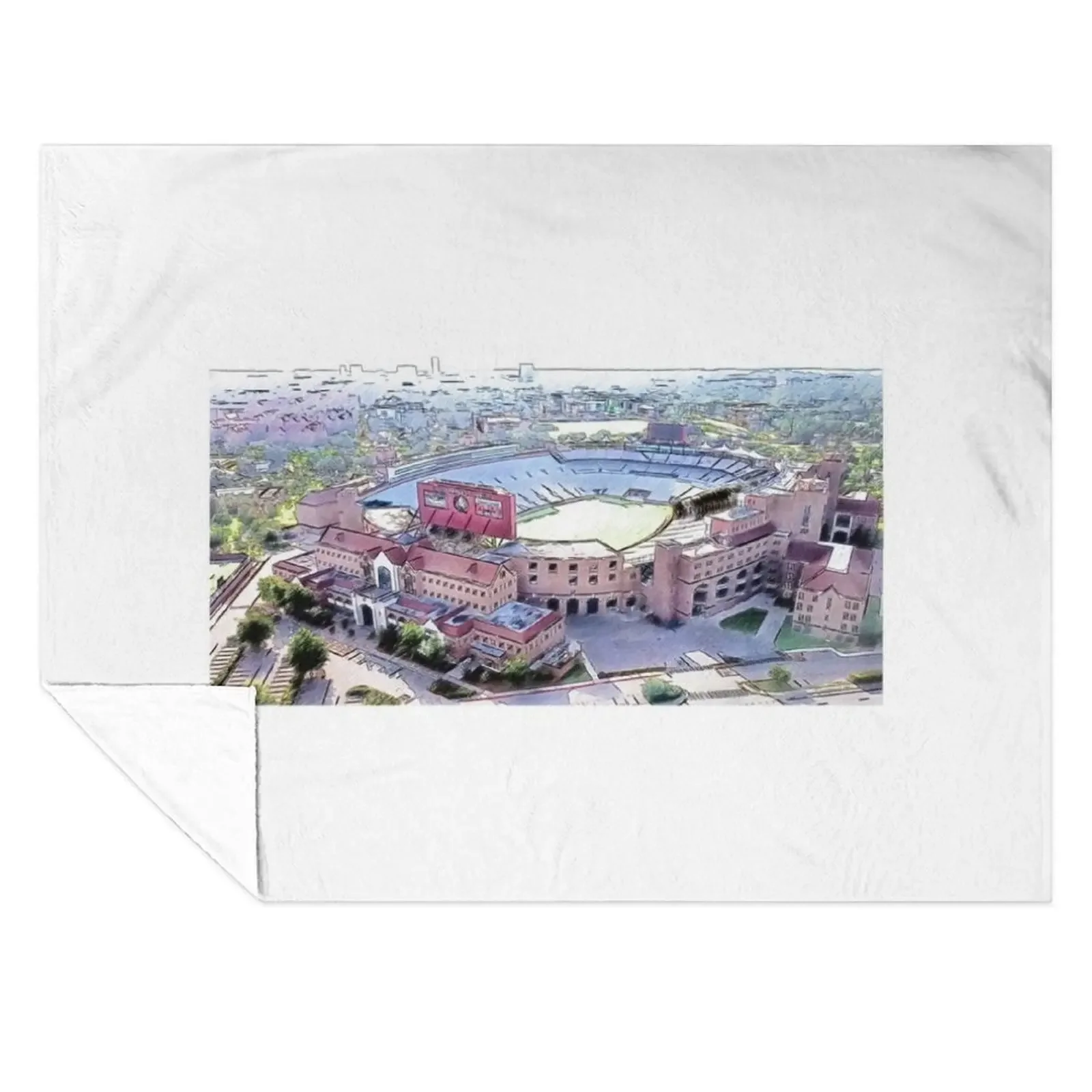 

Aerial of the Doak Campbell Stadium in Tallahassee, Florida - pencil sketch Throw Blanket anime Moving Decorative Sofa Blankets