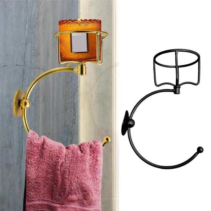 

Hand Towel Holder Rustic Towel Ring With Candle Holder Vintage Kitchen Hanger Wall Mounted Farmhouse Handtowel Ring For Door