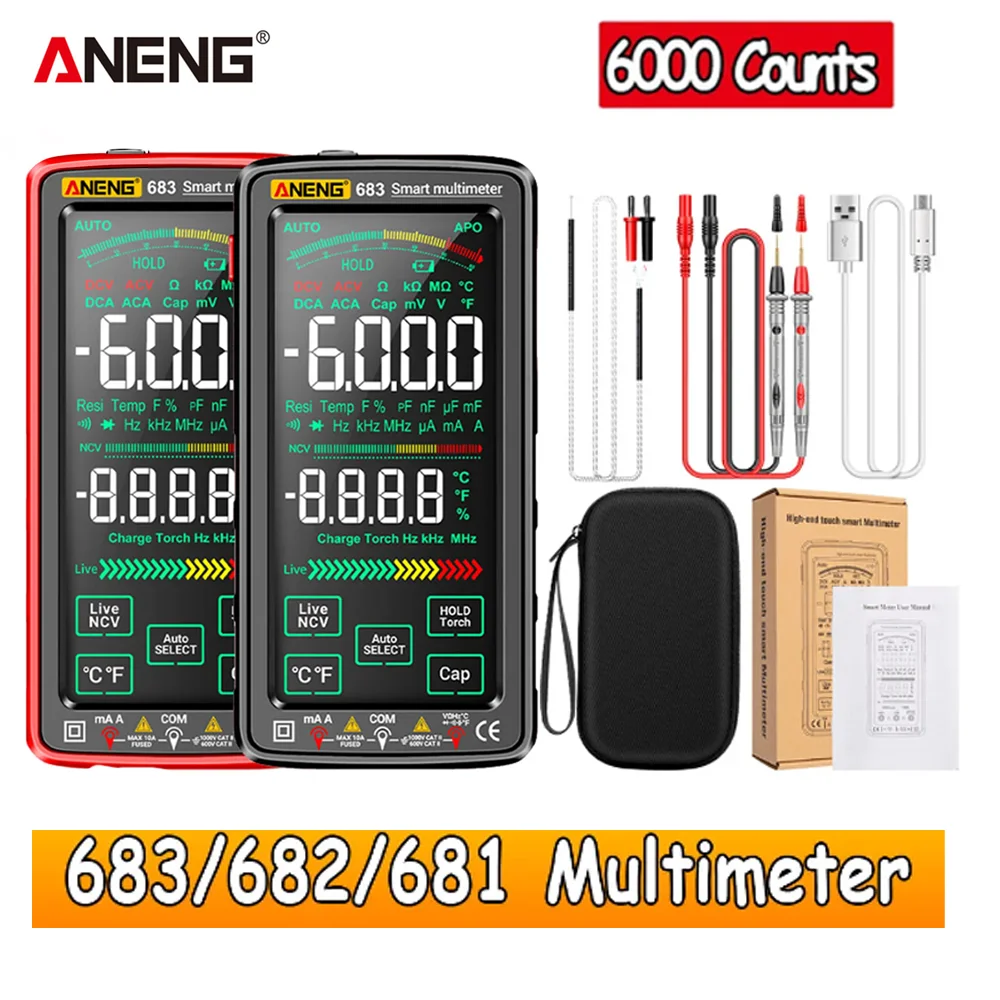 ANENG 681/682/683 Pro 6000 Count Rechargable Digital Multimeter Non-contact Voltage Tester Current Meter Electric Measuring Tool