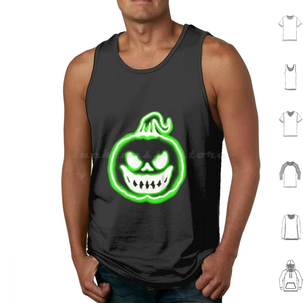 Halloween Scary Evil Pumpkin Tank Tops Print Cotton Halloween Scary Evil Pretend Im His Hers Couple Matching Helloween