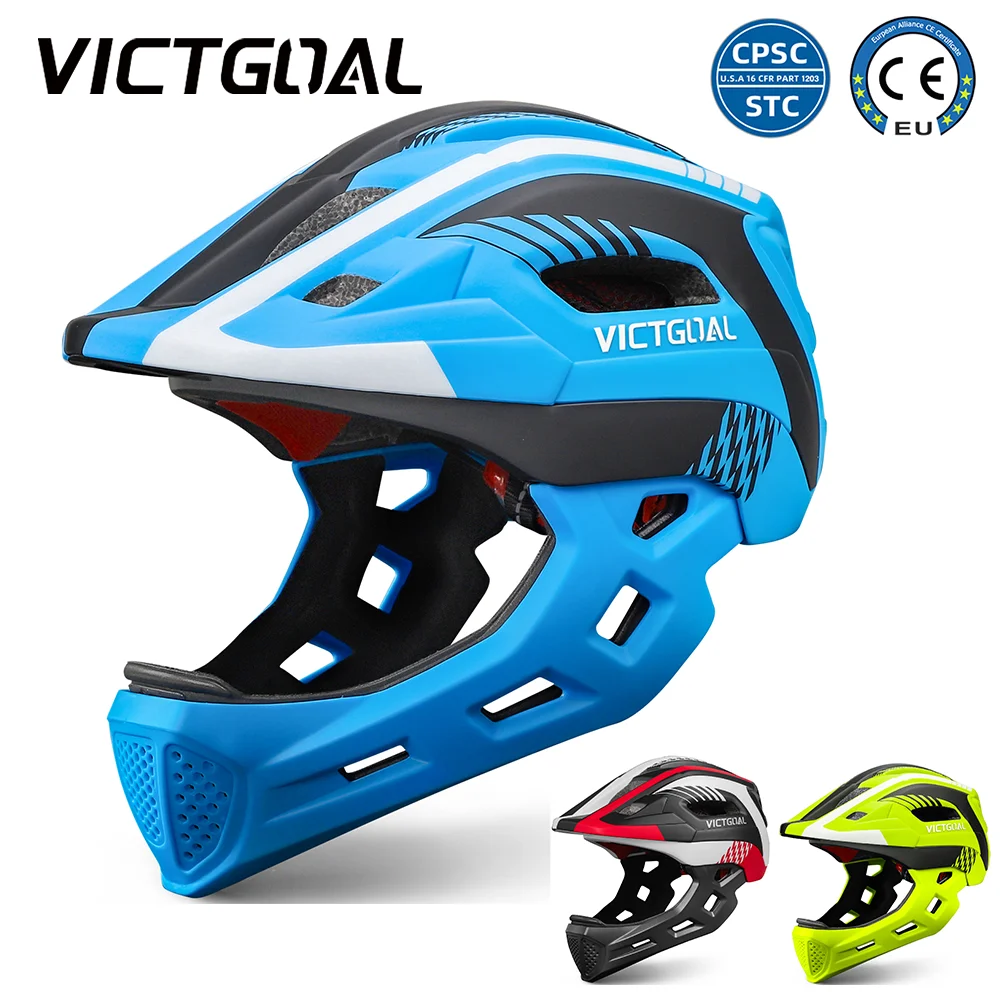 

VICTGOAL Kids Bike Full Face Helmet Detachable Children Cycling Helmet for Balance Bike Roller Skating Safety Protective Guard