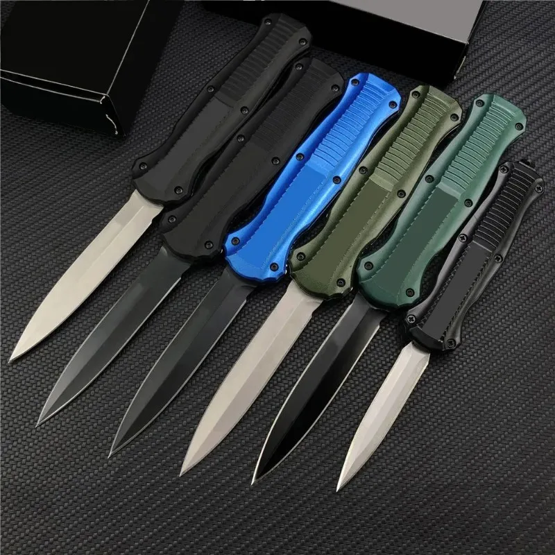 AU TO Quick Opening BM 3300 Infidel 9'' Hunting Knife D2 Blade Aluminum Alloy Handle Pocket Knife Camping Self Defense EDC Tool