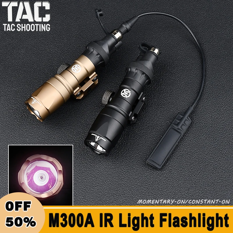 WADSN M300 M300A Tactical Infrared LED Lighting Flashlight With Pressure Switch Fit 20mm Rail Air gun Hunting Scout Accessories