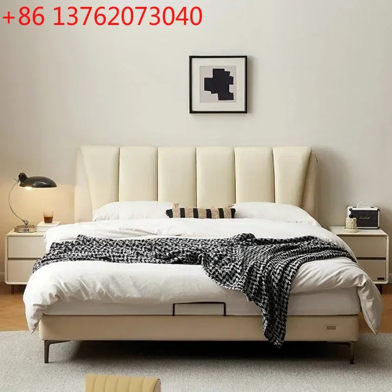 

150x200cm 180x200cm Double Bed Beds King Sizes Frame Twin Bedroom Cream Organ Keys Soft Bag Leather Bed Full Bed With Mattress