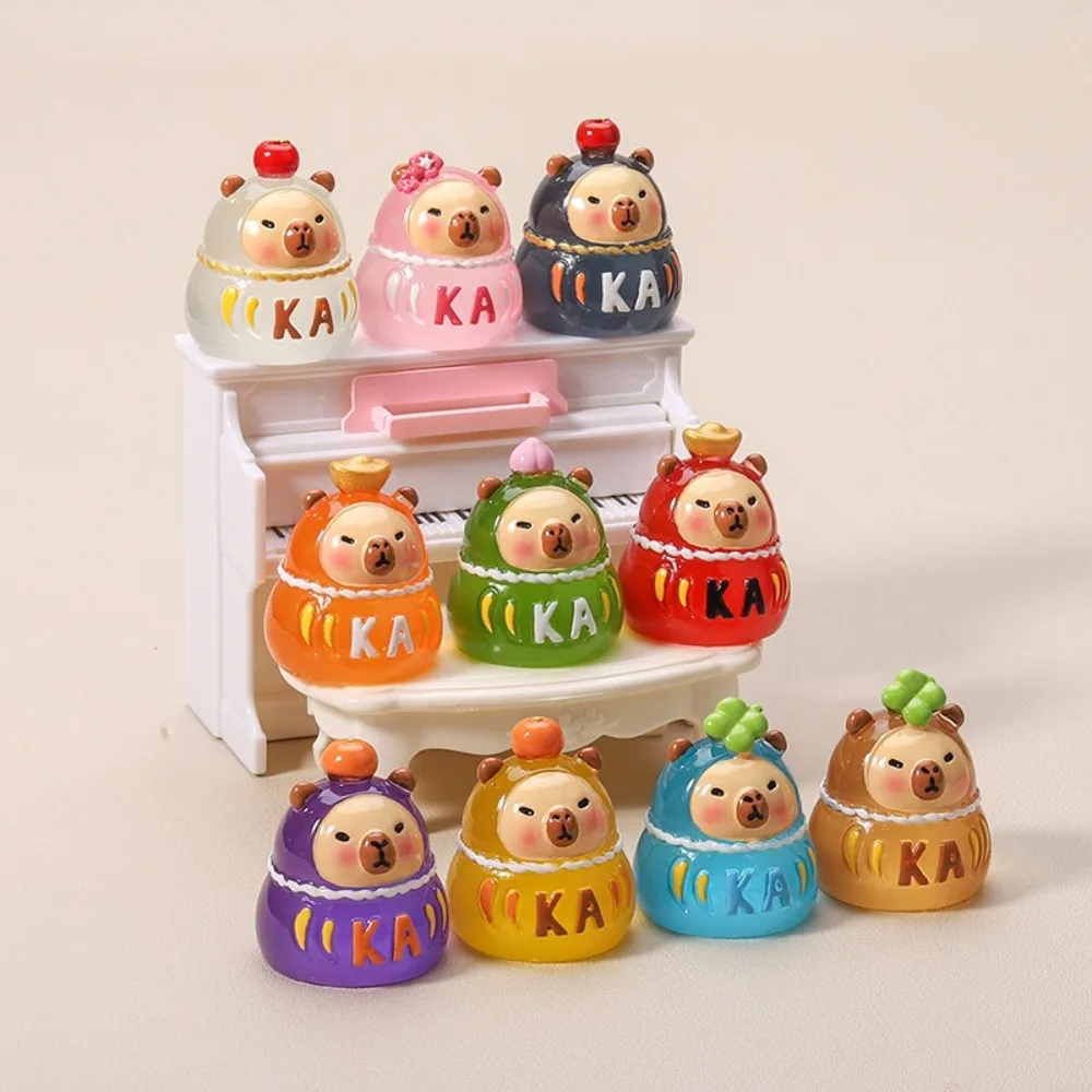 Kawaii 3D Luminous Capybara Ornaments DIY Desktop Ornament Luminous Toy Anime Miniature Craft Decoration Children