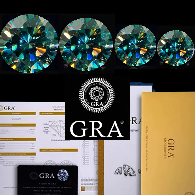 

Wholesale Green Moissanite Loose Stones D Color Lab Diamond Positive Pass Tester with GRA Certificate