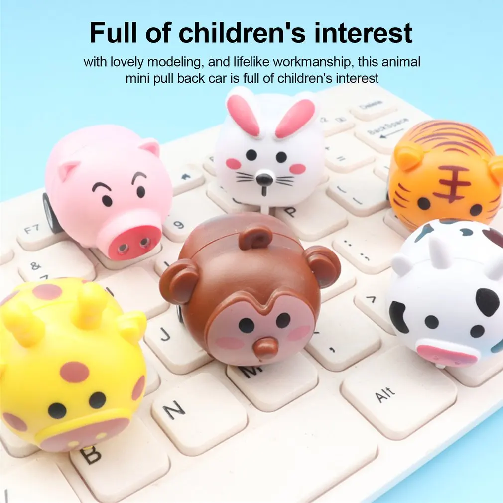 Cute Animal Mini Pull Back Car Puzzle Toy Inertial Mini Car Children Toys Parent-Child Interactive Toys Birthday Party Favor