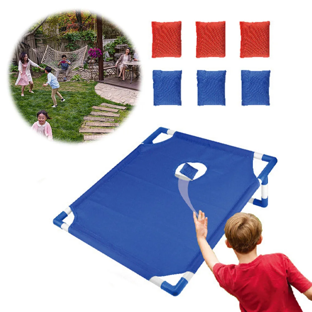 Portable Cornhole Board Set with 6 Bags Outdoor Toss Game Set Portable Cornhole Set Outdoor Yard Beach BBQ Camping Lawn Game