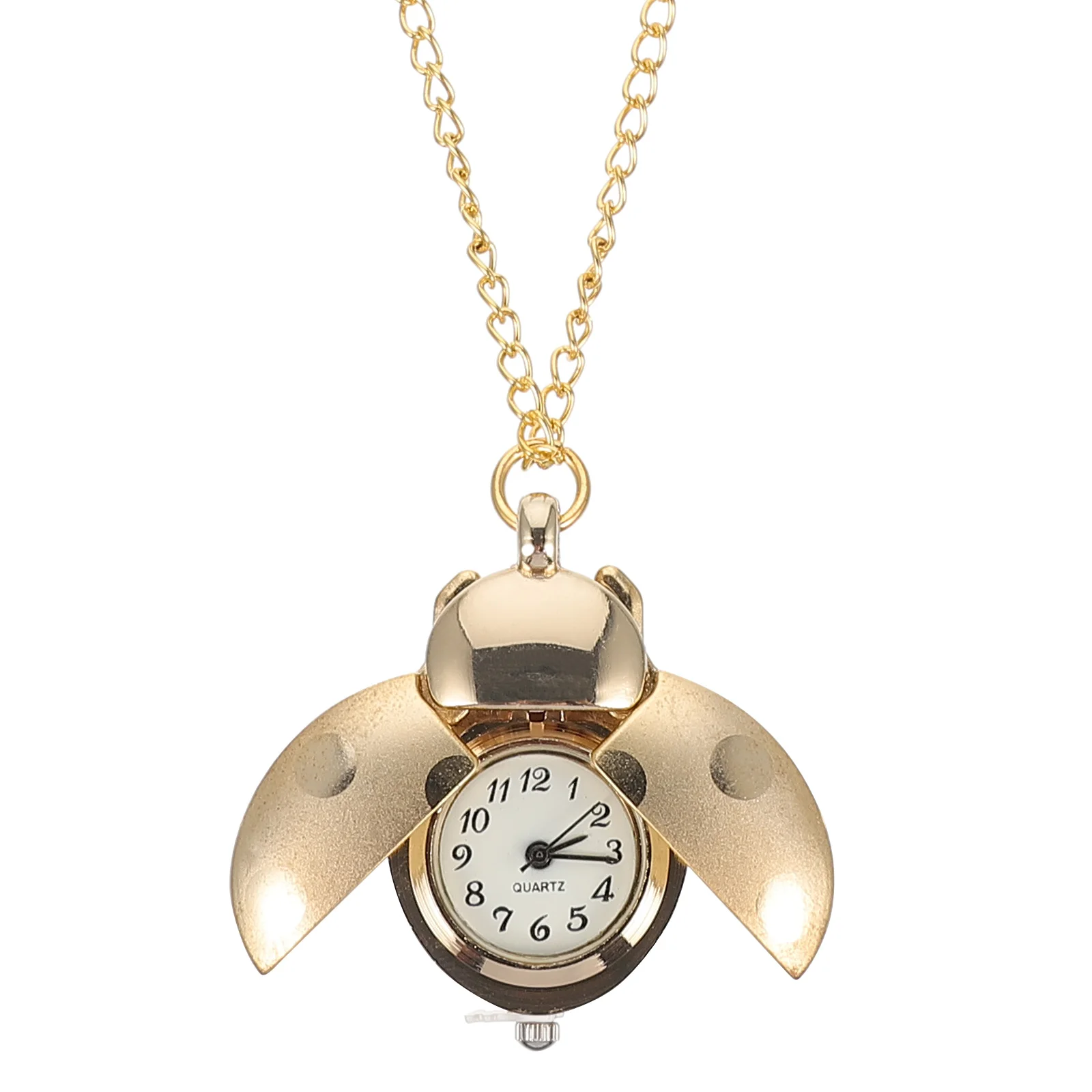 

Pocket Watch Vintage Zinc Alloy Quartz Retro Creative Appearance Long Service Life Beetle Designed Watch