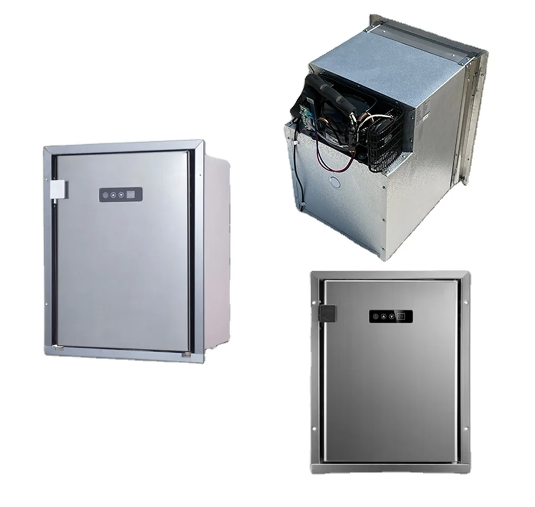 

RV Refrigerator,Stainless Steel Single Door Upright Built-in DC 12v 24v Marine Fridge Dual Zone Portable Fridge for Boat