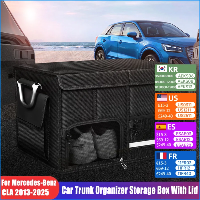 

Car Trunk Storage Bag Foldable Car Trunk Container Waterproof Suitcase with Lid Suitable for Camping Fishing Car Accessories