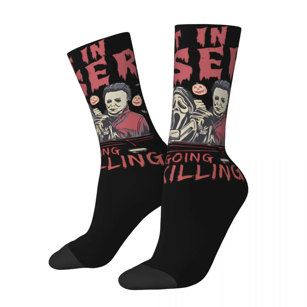 Men Women Michael Myers Halloween Horror Outfits Socks Get In Loser Spooky Season Sweat Absorbing Socks Soft For Daily Wear