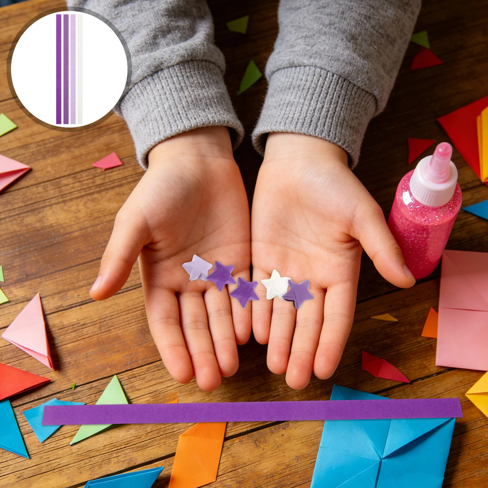 1560 szt. Pasków Papieru Origami 21x1 cm Gradientowe Kolorowe DIY do Składania Gwiazd, Rękodzieło dla Dzieci, Dekoracja Świąteczna do Klasy