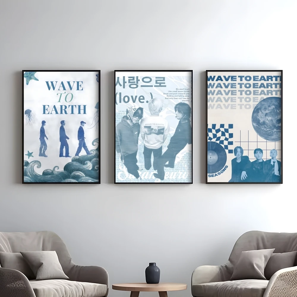 Korea Kpop Band W-Wave To Earth Poster Elegant And Affordable Wall Art Stickers For Dormitory Living Room And Bedroom Spaces - view 2