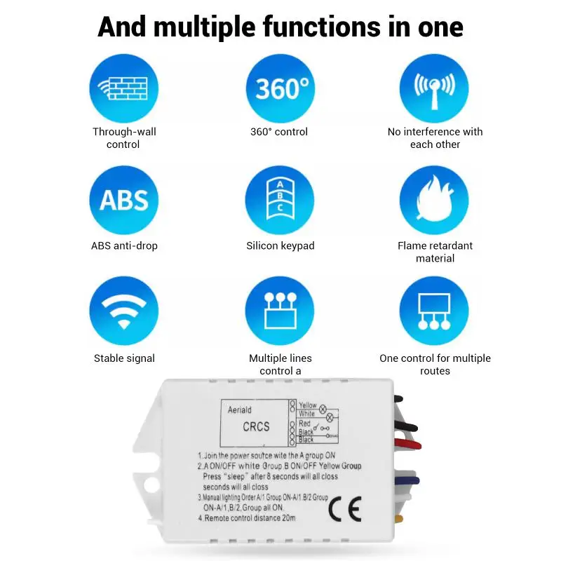 Channel ON/OFF 220V Wireless Remote Control Switch Receiver Transmitter for Lamp Light Electrical Equipments Drop Ship