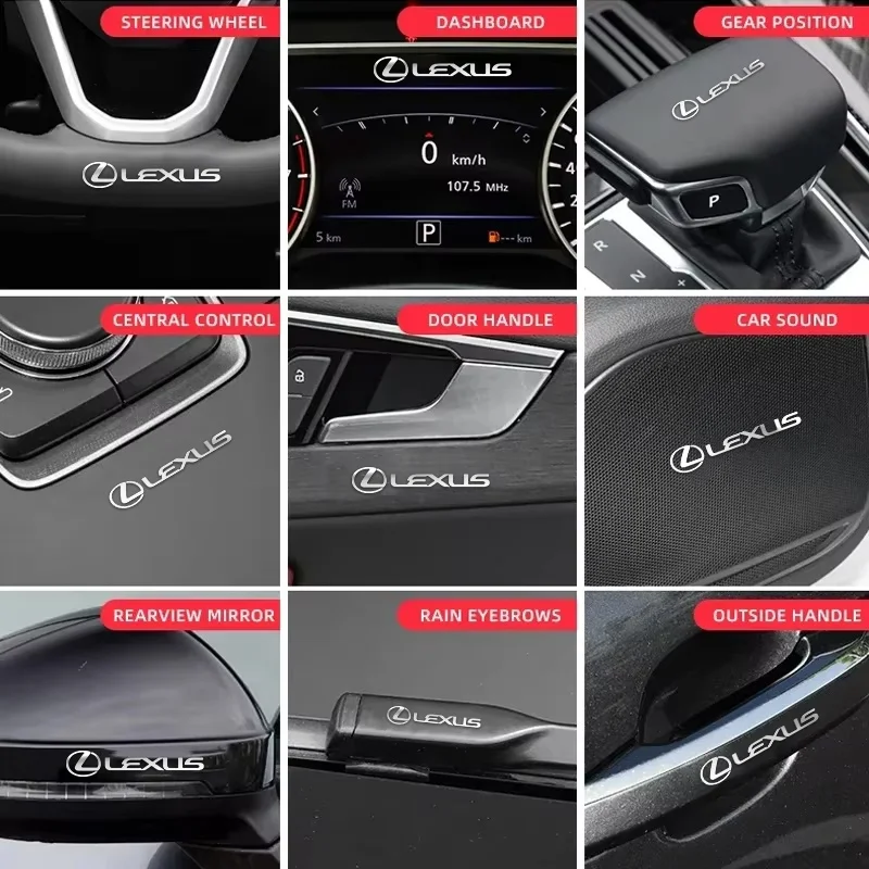 Car metal creative stickers Waterproof Dirt-proof Stickers Auto Accessories For Lexus GS F Sport 350 Ct200h Uvx 250h Nx 300h Rx