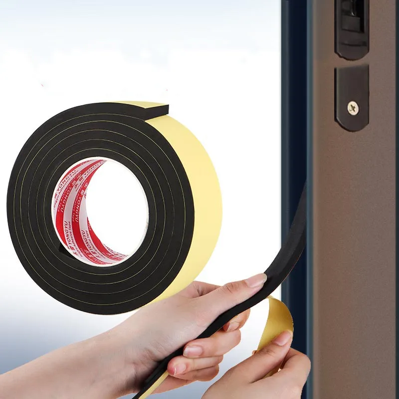 5M 10M 2 Mm/3 Mm Enkelzijdige Lijm Waterdichte Weerstrippen Schuim Spons Rubber strip Tape Voor Raam Deur Afdichting Strip