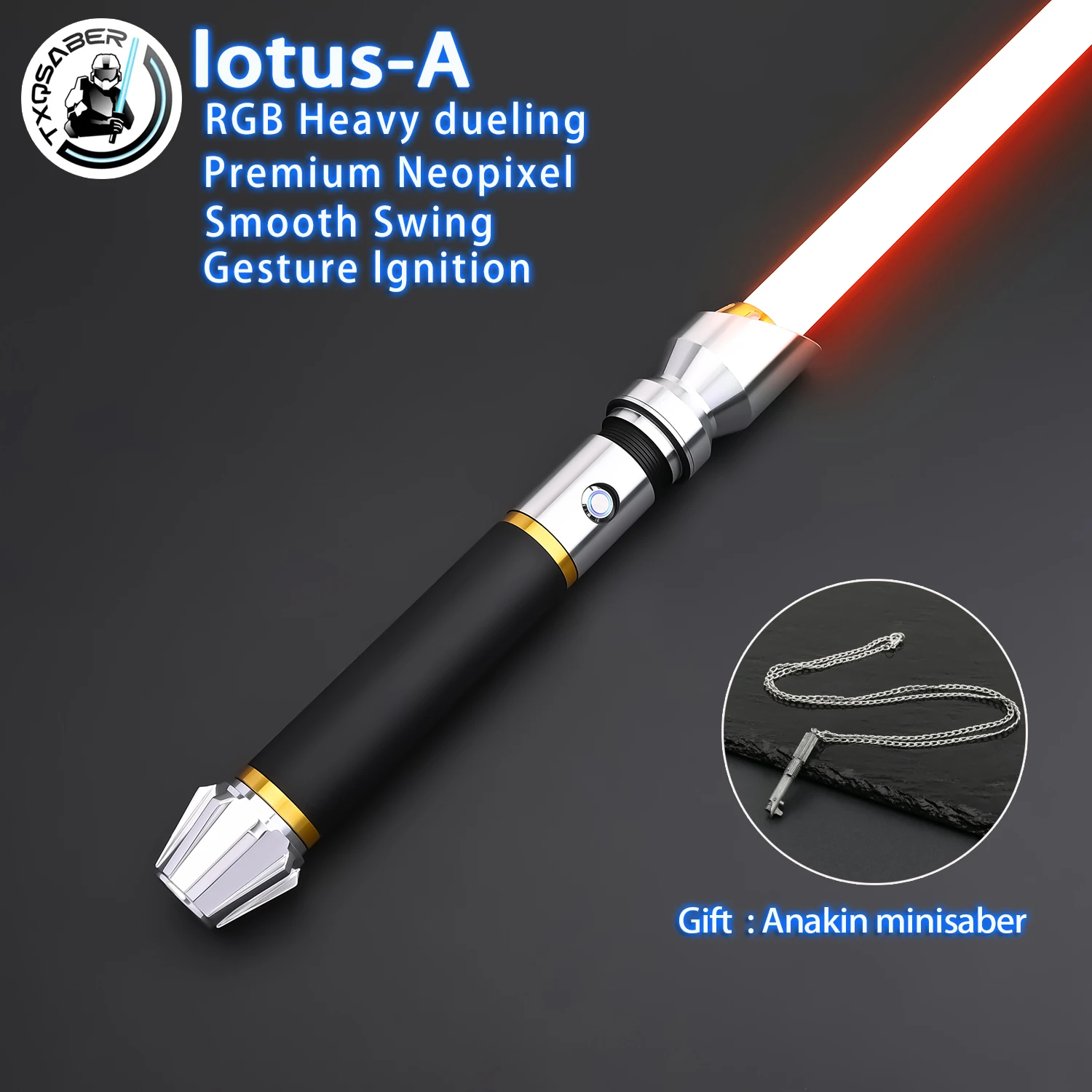 لوتس-A جودة عالية TXQSABER RGB الثقيلة المبارزة ليتسبر المعادن هيلت Proffie 2.2 SNV4 NeoPixel الليزر السيف تأثيري هدية #1