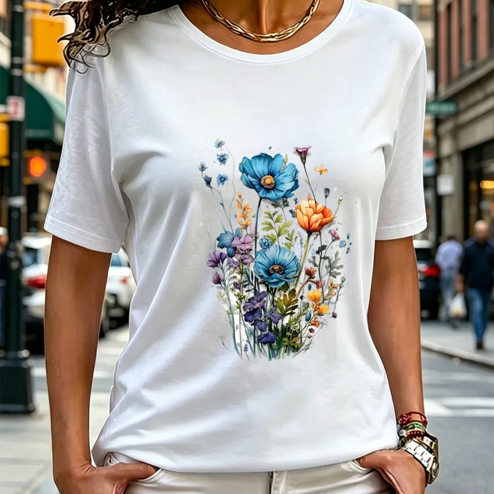 Summer New Fashion Women's T-shirt Trendy Casual Round Neck Top Short Sleeves Women T-shirt Women Clothing Quick-dry Clothing